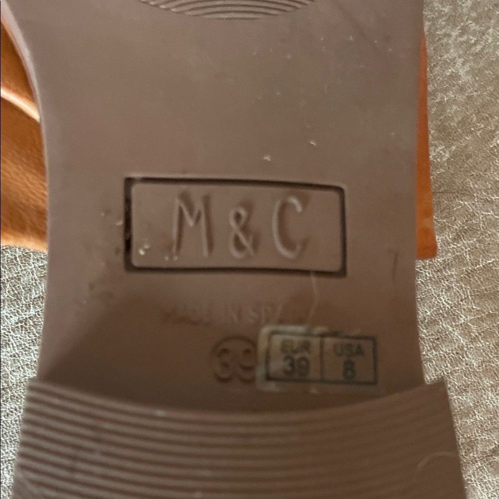Mussed & Cloud made in Spain Brown Leather Slide Sandals - Picture 3 of 7
